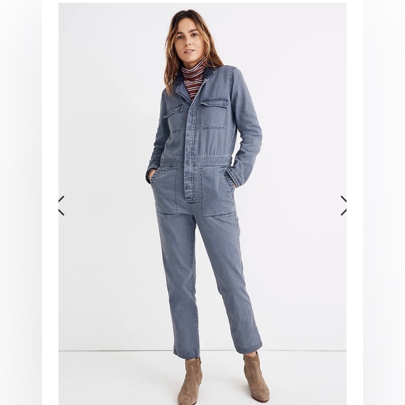 Madewell Sherpa collar jumpsuit coveralls boilersuit